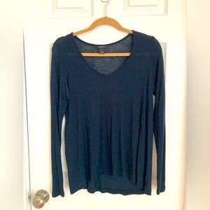Women's Navy Long Sleeve Top